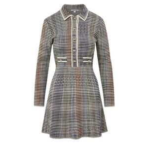 Veronica Beard | Dresses | Veronica Beard Nami Knit Dress Silver Gray  Metallic Sweater Long Sleeve Sz L | Poshmark